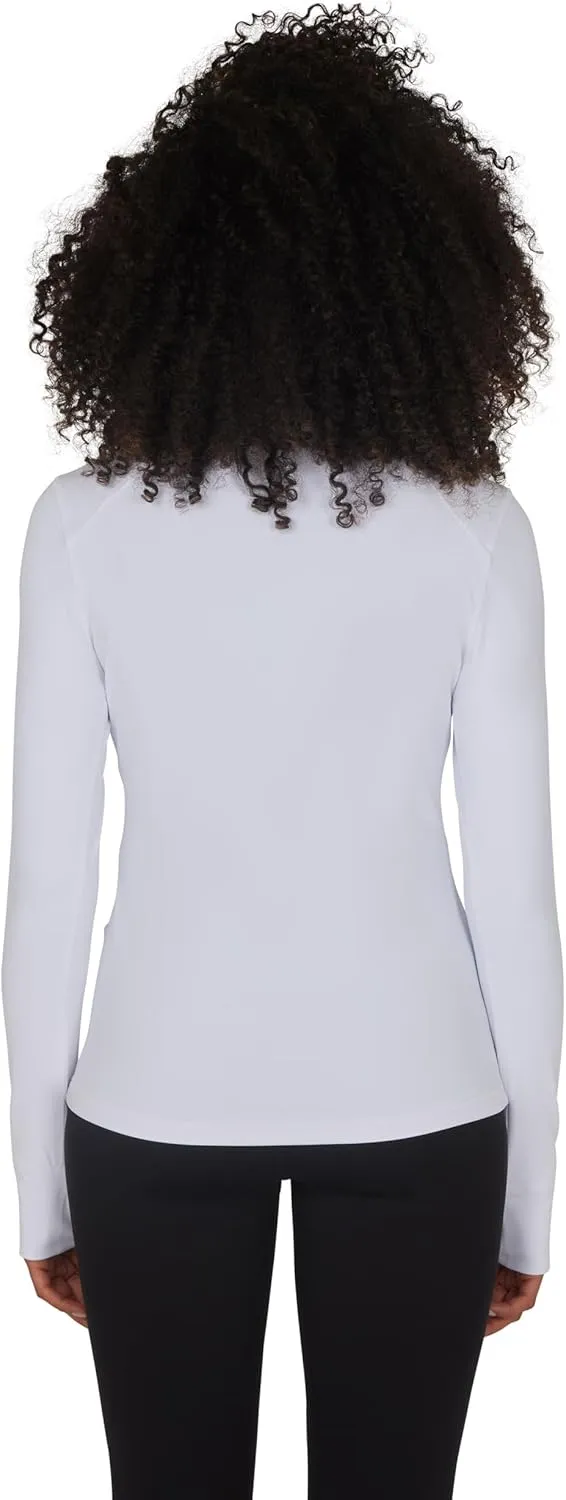 Yogalicious Half Zip Lightweight Workout Long Sleeve Athletic Jacket with Front Pockets and Thumbholes