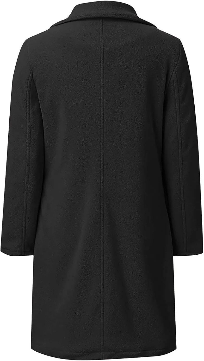 YRAETENM Long Wool Coat Women Elegant Single Breasted Notch Lapel Overcoat Fall Winter Slim Fit Trench Coats with Pockets
