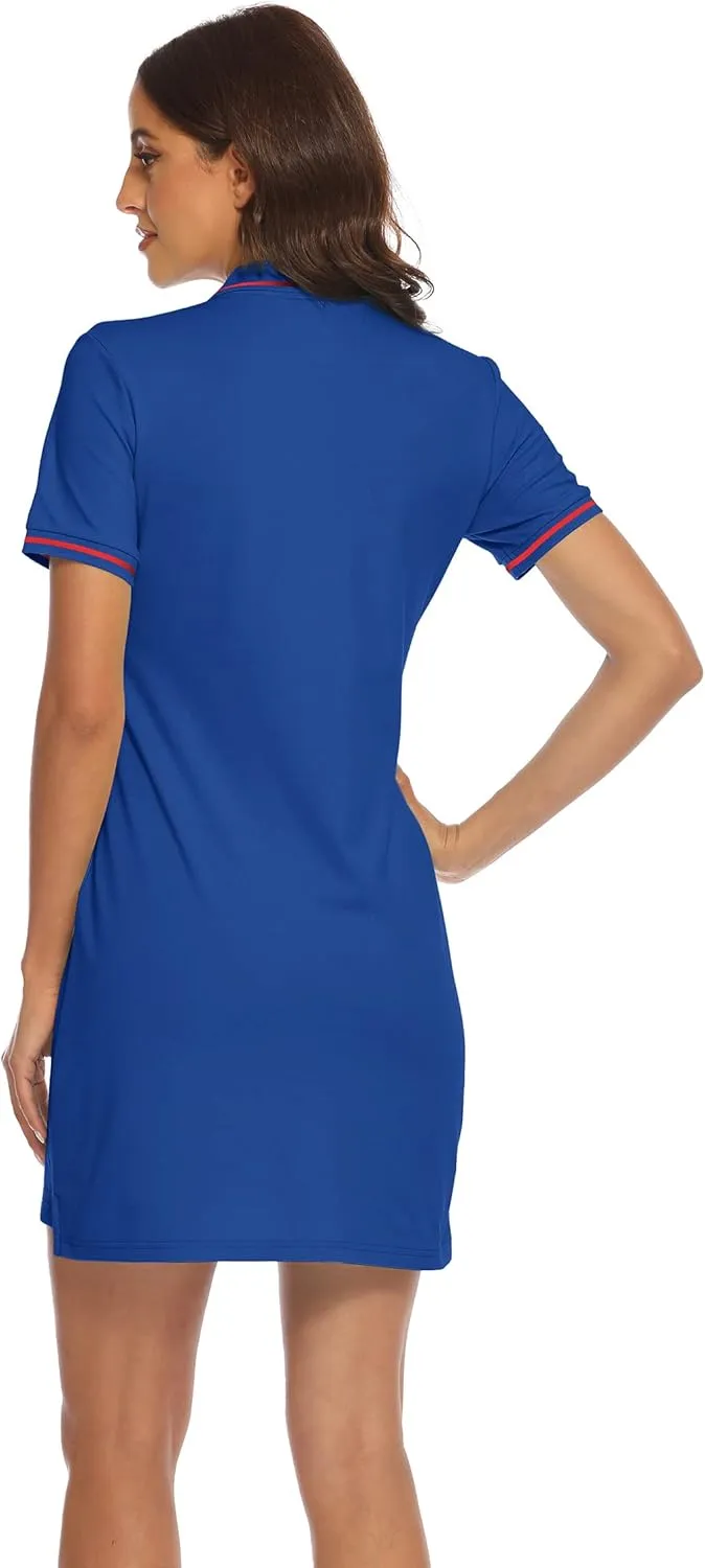 YSENTO Women Tennis Dress Short Sleeve UPF 50  Activewear Athletic Polo Golf Dresses