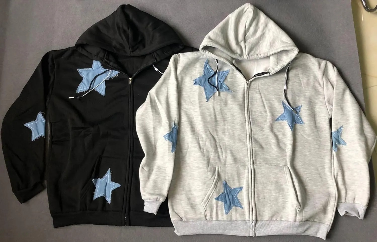 Zip Up Hoodie Y2k Emo Vintage 2000s Oversized Star Graphic Hoodies Grunge Jackets Streetwear